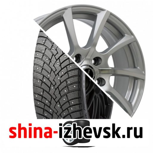 Колесо в сборе Pirelli Winter Ice Zero 2 215/65 R16 T 102 + X-Race AF14 6.5xR16 5×114.3 ET45 DIA60.1 Серебристый полностью полированный в Ижевске